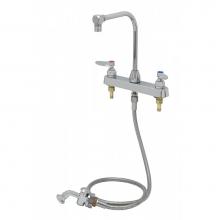 T&S Brass B-1173-101-48H - Workboard Faucet, 8'' Deck Mount, High-Arc Gooseneck, 2.2 GPM Aerator, B-0101 Spray Valv