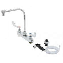 T&S Brass B-1175 - Workboard Faucet, 8'' Deck Mount, High-Arc Gooseneck & Aerator, 4'' Wrist