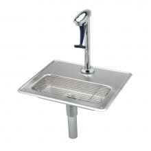 T&S Brass B-1230 - Glass Filler Water Station, 8'' Pedestal Glass Filler and Drip Pan