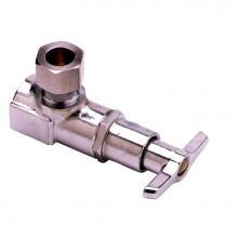 T&S Brass B-1310 - Angle Key Stop, 1/2'' NPT Female Inlet, Outlet w/ Compression Nut & Sleeve for 1/2&a