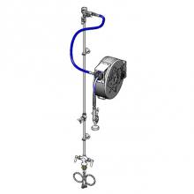 T&S Brass B-1457 - Hose Reel Assembly, Enclosed 30' Epoxy-Coated Hose Reel, Exposed Piping & Accessories