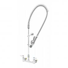 T&S Brass B-2278-02-CR - Pre-Rinse Unit, 8'' Wall Mount, Vacuum Breaker, Wall Bracket, Low Flow Spray Valve Ceram