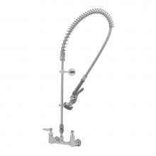 T&S Brass B-2278-CR - Pre-Rinse,8''c/c Wall Mount Base, Vacuum Breaker, Wall Bracket, 44'' Flex Hose