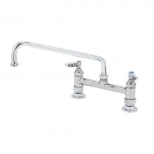 T&S Brass B-2280-060X - 8'' Deck Mount Mixing Faucet, Eternas, 8'' Swing Nozzle, Lever Handles, Male I
