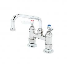 T&S Brass B-2283-CR - Double Pantry Faucet, Deck Mount, 4'' Centers, 6'' Swing Nozzle, 1/2'&apo