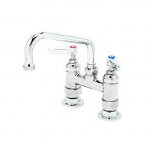 T&S Brass B-2283 - Double Pantry Faucet, Deck Mount, 4'' Centers, 6'' Swing Nozzle, 1/2'&apo
