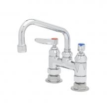 T&S Brass B-2283 - Double Pantry Faucet, Deck Mount, 4'' Centers, 6'' Swing Nozzle, 1/2'&apo