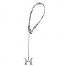 T&S Brass B-2290 - Pre-Rinse, Spring Action, Deck Mount, 4'' Centers, 1/2'' NPT Supply Nipples