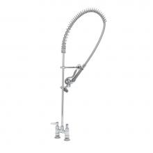 T&S Brass B-2290 - Pre-Rinse, Spring Action, Deck Mount, 4'' Centers, 1/2'' NPT Supply Nipples