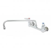 T&S Brass B-2299-CR - 8'' Double Pantry Faucet, Wall Mount, Ceramas, 14'' Swing Nozzle, 1/2'&ap