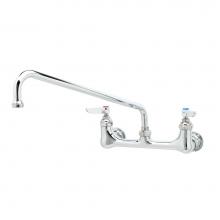 T&S Brass B-2299 - Double Pantry Faucet, Wall Mount, 8'' Centers, 14'' Swing Nozzle, 1/2'&ap