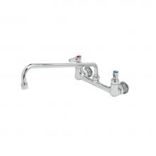 T&S Brass B-2299 - Double Pantry Faucet, Wall Mount, 8'' Centers, 14'' Swing Nozzle, 1/2'&ap