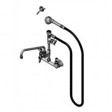 T&S Brass B-2308 - 8'' Wall Mount Faucet, Add-On w/ 12'' Swing Nozzle, VB, B-0080-H Hose & An