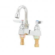 T&S Brass B-2320 - Mixing Faucet, 4'' Centerset, Swivel Gooseneck, Lever Handles, 2.2 GPM Aerator