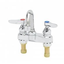 T&S Brass B-2320 - Mixing Faucet, 4'' Centerset, Swivel Gooseneck, Lever Handles, 2.2 GPM Aerator