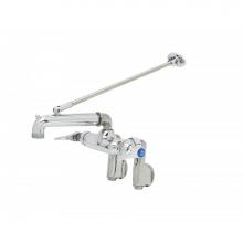 T&S Brass B-2345 - Service Sink Faucet, Polished Chrome Finish, Integral Stops, Wall Brace, Garden Hose Outle