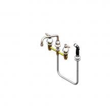 T&S Brass B-2347-02 - Medical Faucet w/Sidespray, 8'' Centers, 8'' Swing Nozzle w/Aerator, Lever Han