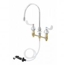 T&S Brass B-2347-05 - Medical Faucet w/Sidespray, 8'' Centers, Swivel Gooseneck w/Aerator, 4'' Wrist