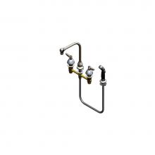 T&S Brass B-2347-06 - Medical Faucet, 8'' Deck Mount, High-Arc Gooseneck & Aerator, Lever Handles, Sidespr