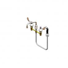 T&S Brass B-2347-10 - 8''c/c Widespread Deck Mount Mixing Fct,Sidespray,8''Swing Nozzle,Aerator,4&ap