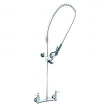 T&S Brass B-2400 - Pre-Rinse Unit: Spring Action, Wall Mount, 8'' Centers, Vacuum Breaker Hose