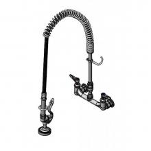 T&S Brass B-2400 - Pre-Rinse Unit: Spring Action, Wall Mount, 8'' Centers, Vacuum Breaker Hose