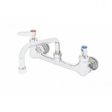 T&S Brass B-2414-CR-SC - 8'' Wall Mount Mixing Faucet w/ CV Ceramas, 8'' Swing Nozzle (060X), 1/2'