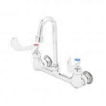 T&S Brass B-2443-VF10 - 8'' Wall Mount Faucet, 1.0 GPM VR Aerator, S/R Gooseneck, Eternas, 4'' Wrist H