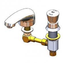 T&S Brass B-2453 - 4'' c/c Single Temp Faucet, Push-Button Metering, Cold Water Only, 5'' Cast Sp