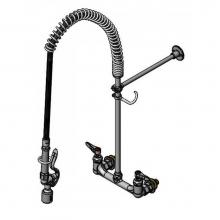 T&S Brass B-2455-C - Pre-Rinse: Overhead Spring, 8'' Wall Mount Base, 12'' Wall Bracket, Supply Nip