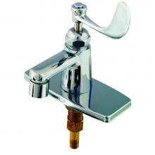 T&S Brass B-2460 - Lavatory Faucet: Single Temp, Cerama, Decor Wrist-Action Handle, VR Aerator, Deckplate