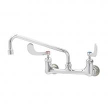 T&S Brass B-2463 - Double Pantry Faucet, Ceramic Cartridges, 8'' Centers, 12'' Swing Nozzle, 4&ap