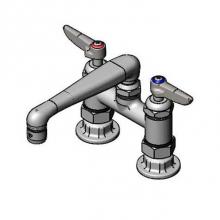 T&S Brass B-2501-CR - Mixing Faucet, 4'' Deck Mount, 6'' Cast Spout, Ceramic Cartridges, Lever Handl