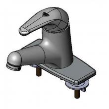 T&S Brass B-2703-VF22 - Single Lever Faucet, Ceramic, Short Spout, VR 2.2 GPM Aerator, Flex Lines, Deck Plate