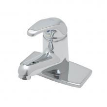 T&S Brass B-2703 - Single Lever Faucet, Ceramic Cartridge, Short Spout, Rigid Base, Flex Lines, Deckplate