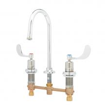 T&S Brass B-2820-01 - Metering Faucet, 8'' Centers, Rigid/Swivel GN w/ 2.2 GPM Aerator, Wrist Action Handles