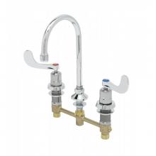 T&S Brass B-2820-01 - Metering Faucet, 8'' Centers, Rigid/Swivel GN w/ 2.2 GPM Aerator, Wrist Action Handles