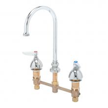 T&S Brass B-2851 - Lav Faucet, Concealed Bdy, 8'' Cntrs, Comp Cart, Swivel Gooseneck, Lever Hndls, Stream R