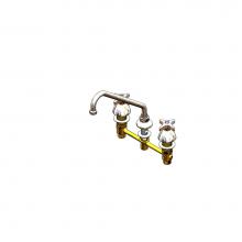 T&S Brass B-2856 - Lav Faucet, Concealed Bdy, 8'' Cntrs, 2 H Comp Cart, 4 Arm Hndls, 9'' Swng Noz