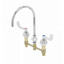 T&S Brass B-2862-08-LF16 - 8'' CWS Faucet, 1.5 gpm Flow Disc, 4'' Wrist Handles, QT Eternas, 135XP Goosen