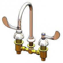 T&S Brass B-2865-06 - Medical Faucet, Deck Mount, 6'' Centers, Rigid/Swivel GN w/Rosespray, 4'' Wris