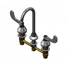 T&S Brass B-2866-04-01QT - Medical Faucet, 8'' Centers, QT-Eternas, Swivel/Rigid Gooseneck, 4'' Wrist-Act