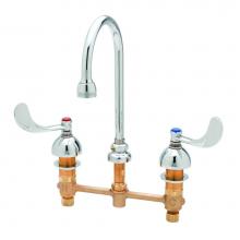 T&S Brass B-2866-04-QT - Concealed Widespread Faucet, 8'' Centers, Swivel Gooseneck, QT Eternas, 4'' Wr