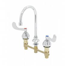 T&S Brass B-2866-05-LF12 - Concealed Widespread Faucet, 8'' Centers, 6'' Swivel Gooseneck, 1.2 GPM Lamina