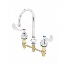 T&S Brass B-2866-05-WS - Medical Faucet, 8'' Centers, Swivel Gooseneck, 1.5 GPM Aerator, 4'' Wrist Acti