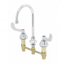 T&S Brass B-2866-05CR-L15 - Medical Faucet, 8'' Centers, Swivel Gooseneck & B-0199-29, 4'' Wrist-Actio