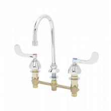 T&S Brass B-2866-05CR - Medical Faucet, 8'' Centers, 133X Swivel Gooseneck, 4'' Wrist Action Handles,