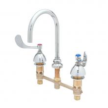 T&S Brass B-2866-05FC - Medical Faucet, 8'' Centers, 1.5 gpm Flow Control, Plain-End Gooseneck, 4'' Ha