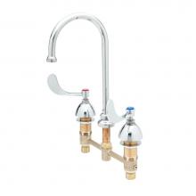 T&S Brass B-2866-LF12-CR4 - Concealed Widespread Easyinstall Faucet, Cerama, 4'' Wrist-Action Handles, Swivel Gn, 1.