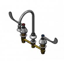 T&S Brass B-2866 - Medical Faucet, Deck Mount, 8'' Centers, Swivel/Rigid GN w/Rosespray, 6'' Wris